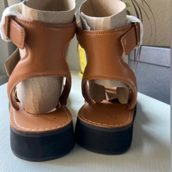 NIB JCREW Mallorca Leather platform double-strap sandals - Picture 6 of 8